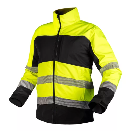 NEO Láthatósági munkavédelmi kabát, softshell, neonsárga-fekete, XXL (81-702-XXL)