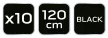 NEO Cipőfűző 120cm, fekete (82-390)