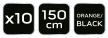 NEO Cipőfűző 150cm, narancs/fekete (82-393)