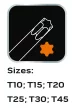 NEO Torx kulcsok 6 db betét (84-264)