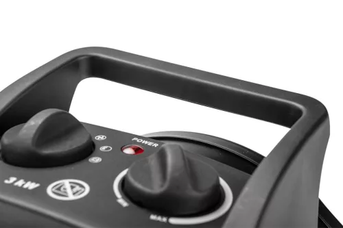 NEO Ipari PTC Elektromos Kerámia Hősugárzó 3 kw,Két fokozat,állitható szög, levehető fogantyú,280 m3/h (90-063)