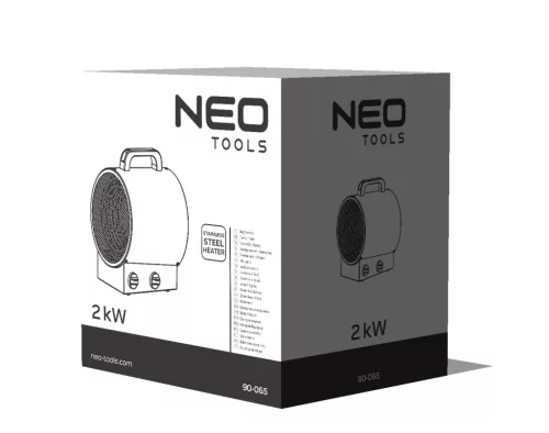 NEO Ipari Elektormos hősugárzó termosztáttal 2kW, ipari,szabadonálló,253 m3/h (90-065)