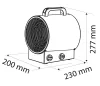 NEO Ipari Elektormos hősugárzó termosztáttal 2kW, ipari,szabadonálló,253 m3/h (90-065)
