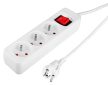 NEO Hálózati elosztó, kapcsolós, 3 aljzat, 5m/ 3x1,5mm2 kábel, fehér (90-180)