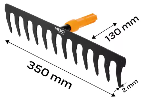NEO Gereblye, acél, 350mm, 12 fogú, Neo Click System (95-064)