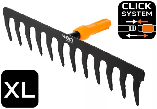 NEO Gereblye, acél, 350mm, 12 fogú, Neo Click System (95-064)