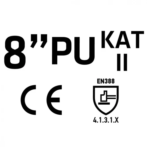 VERTO Kertész kesztyű,PU bevonat, rózsamintás, 8" (97H144)