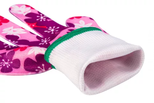 VERTO Kertész kesztyű, poliészter, virágmintás, 8" (97H147)