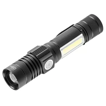   NEO Zseblámpa, tölthető, 2 funkciós, USB, 800lum CREE T6 LED, 10W (99-033)