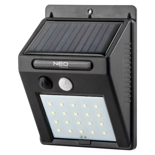 NEO Napelemes fali reflektor 20 SMD LED 200lum, mozgásérzékelő (99-055)