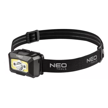   NEO Fejlámpa, tölthető, USB, 250 lm, COB LED + mozgásérzékelővel (99-073)