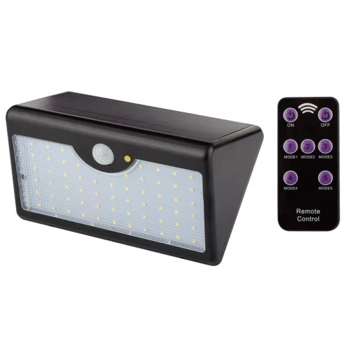 NEO Napelemes fali reflektor távirányítóval, mozgásérzékelő, SMD LED 900 lm (99-091)