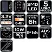NEO Napelemes fali reflektor távirányítóval, mozgásérzékelő, SMD LED 900 lm (99-091)