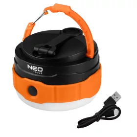   NEO Akkus 3az1-ben Kempinglámpa/zseblámpa/powerbank, 500lm, 3,7V/2000mAh, USB és kézi tekerődinamós töltés (99-118)