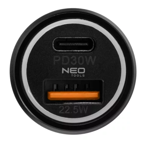 NEO Autós USB adapter,12-24V, USB-A, USB-C csatlakozókkal (GD036)