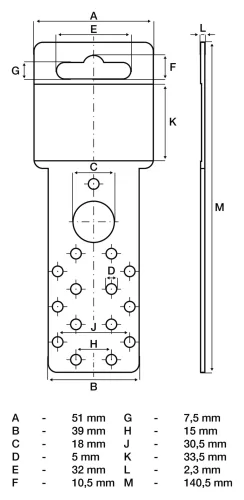 BGS technic Műanyag akasztó, lyuggatott (BGS HANGER-6)