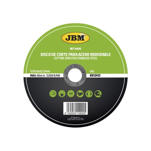 JBM T41 Vágótárcsa Rozsdamentes Acélhoz 125X1,6mm (JBM-14900)