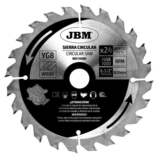 JBM Körfűrészlap 24T 165mm Fához A 60007-hez (JBM-14985)
