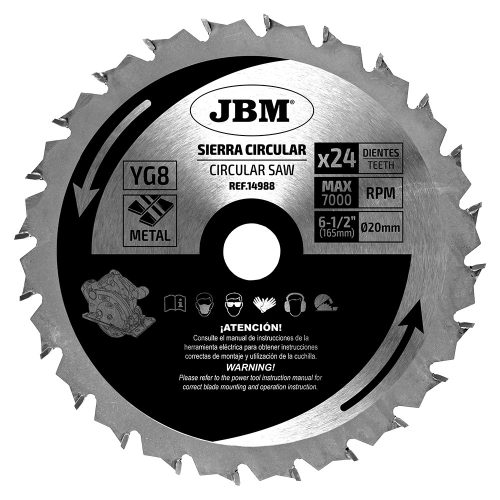 JBM Körfűrészlap 24T 165mm Fémhez A 60007-hez (JBM-14988)