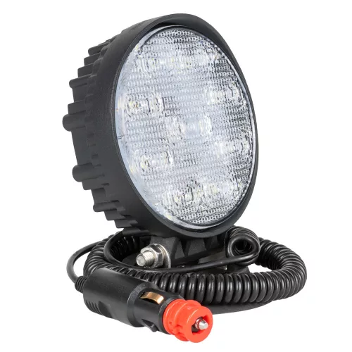 JBM Munkafényszóró szórt LED fénnyel, kerek kivitelben, 1450 lm, 27 W, 10–40 V, IP68 (52567)