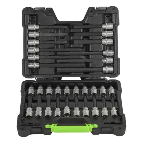   JBM Torx bitfej dugókulcs készlet 1/2”, T20–T70, 32 részes (52605)