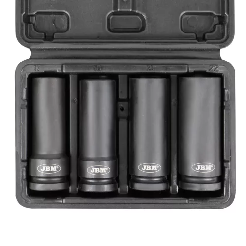 JBM Kerékőr csavar kiszedő gépi dugókulcs készlet 1/2”, 17–22 mm, 4 részes (53197)
