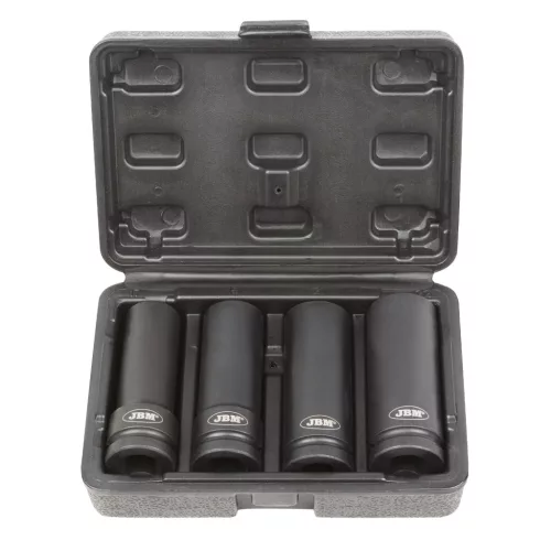 JBM Kerékőr csavar kiszedő gépi dugókulcs készlet 1/2”, 17–22 mm, 4 részes (53197)