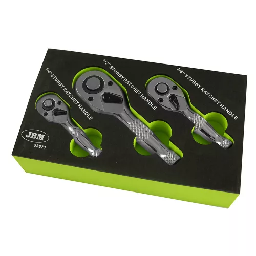 JBM Mini racsnis hajtószár készlet 1/4”, 3/8” és 1/2”, 3 részes (53671)