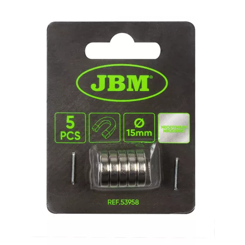 JBM Erős mágnes készlet Ø15 mm, 5 részes (53958)