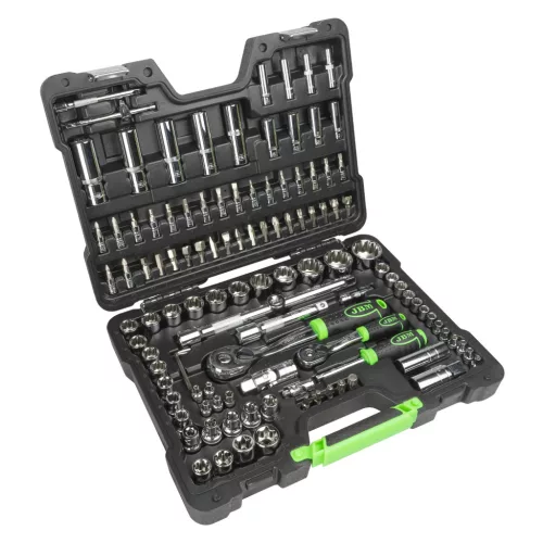 JBM Dugókulcs készlet 1/4” és 1/2”, 12 szögű, 113 részes (54047)