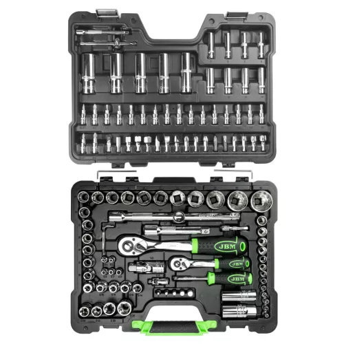 JBM Dugókulcs készlet 1/4” és 1/2”, 12 szögű, 113 részes (54047)