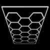 JBM Hexagon LED mennyezeti műhelyvilágítás szett, 615 W, 83 640 lm, 2435 × 4845 mm (54805)