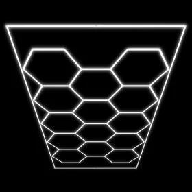   JBM Hexagon LED mennyezeti műhelyvilágítás szett, 615 W, 83 640 lm, 2435 × 4845 mm (54805)