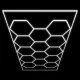 JBM Hexagon LED mennyezeti műhelyvilágítás szett, 615 W, 83 640 lm, 2435 × 4845 mm (54805)