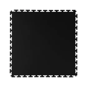   JBM Műhelypadló burkolólap PVC-ből, fekete, 500 × 500 × 6 mm, 15 t/m² felületi terhelhetőség (55044)