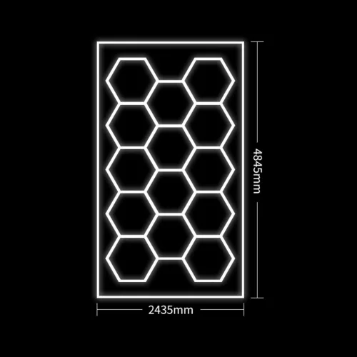 JBM Hatszög LED mennyezeti világítás szett műhelybe 615 W, 83 640 lm, 2430 × 4835 mm (SERIE618)