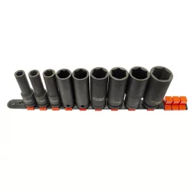   KROFtools Dugókulcs készlet hosszú, Gépi, 1/2" csatlakozás, 9 db-os, 10-27 mm (1236)