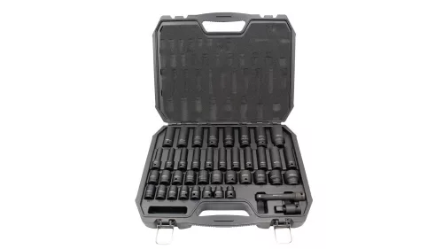 KROFtools Gépi dugókulcs készlet ütvecsavarozóhoz, 1/2", normál és hosszított, 9–30 mm, 40 részes (2124)