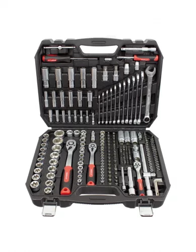 KROFtools Dugókulcs készlet 219 részes, 1/4”, 3/8” és 1/2”, racsnis hajtókarokkal (2218)