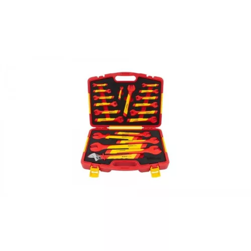 KROFtools 20 darabos Villanyszerelő VDE szigetelt villáskulcs szerszámkészlet 6-32 mm  (3021)