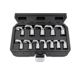   KROFtools Csuklós körmöskulcs készlet 3/8", 12 részes – 8–19 mm (3830)