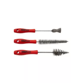   KROFtools Dízel injektor furattisztító kefe készlet 3 részes, rozsdamentes acél kefékkel (4404)