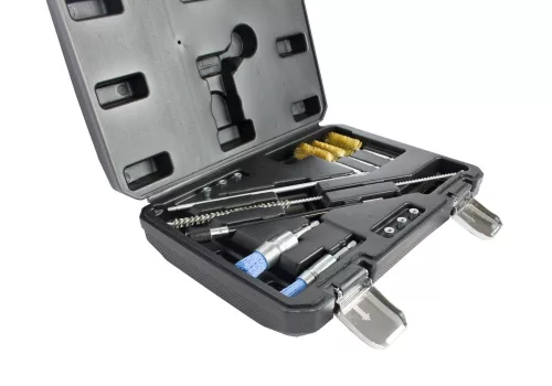 KROFtools Dízel injektorülék tisztító készlet univerzális, kefékkel és flexibilis hosszabbítóval (K-4405)