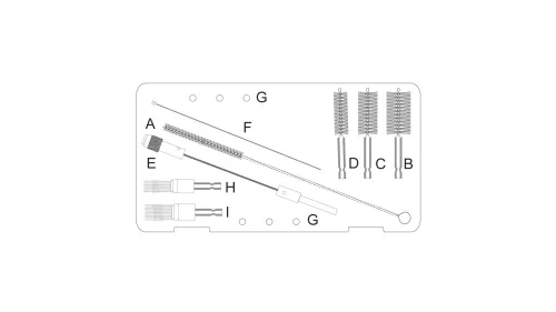 KROFtools Dízel injektorülék tisztító készlet univerzális, kefékkel és flexibilis hosszabbítóval (K-4405)