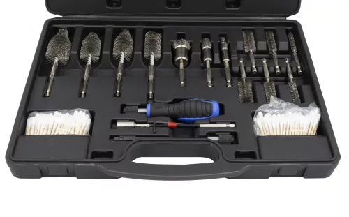 KROFtools Dízel porlasztófészek-tisztító kefe készlet Injektorfészek és furattisztító (4410)