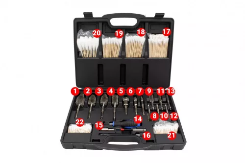 KROFtools Dízel porlasztófészek-tisztító kefe készlet Injektorfészek és furattisztító (4410)