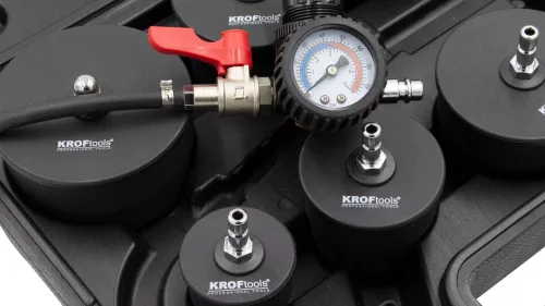 KROFtools Turbórendszer szivárgásvizsgáló készlet nyomásmérő órával (4490)