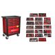 KROFtools SZERSZÁMkocsi  (SZEKRÉNY)  7 FIÓKOS 352 RÉSZES - PIROS (8353VER)