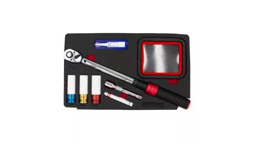 KROFtools PROFI NYOMATÉKKULCS KÉSZLET TARTOZÉKOKKAL, 8 RÉSZES, 1/2"  20-120 Nm, szivacs szerszámtálca (K-8367)