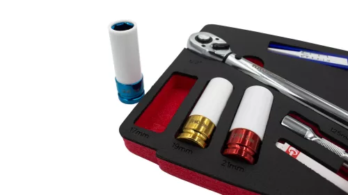 KROFtools PROFI NYOMATÉKKULCS KÉSZLET TARTOZÉKOKKAL, 8 RÉSZES, 1/2"  20-120 Nm, szivacs szerszámtálca (K-8367)